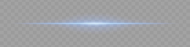 Haz de luz horizontal azul neón con bordes suaves y aura brillante en un fondo transparente Un pulso de energía elegante perfecto para HUD de UI de ciencia ficción o transiciones de luz digital