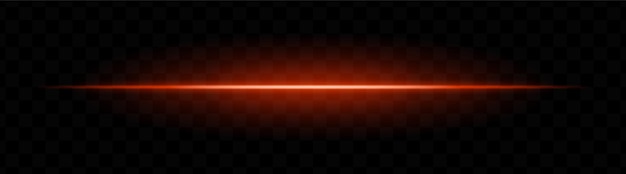 Haz de luz horizontal naranja con brillo suave y aura vibrante en un fondo transparente Franja láser futurista ideal para efectos de energía transiciones de sci-fi o superposiciones brillantes