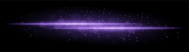 Haz de luz horizontal con partículas brillante radiante brillo dorado iluminación abstracta efecto de iluminación decorativa diseño cálido y vibrante