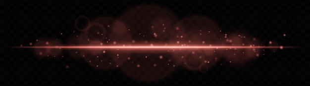 Haz de luz roja con partículas brillantes Un efecto de deslumbramiento horizontal futurista Diseño Scifi rayas de energía de neón o transiciones de luz Brillo rojo dinámico con un toque cósmico