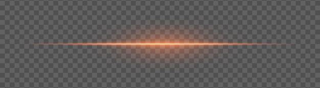 Haz de resplandor de luz naranja con un gradiente suave y agudo Una raya luminosa horizontal perfecta para visuales de ciencia ficción Diseños de neón y transiciones futuristas Efecto de energía minimalista y vibrante