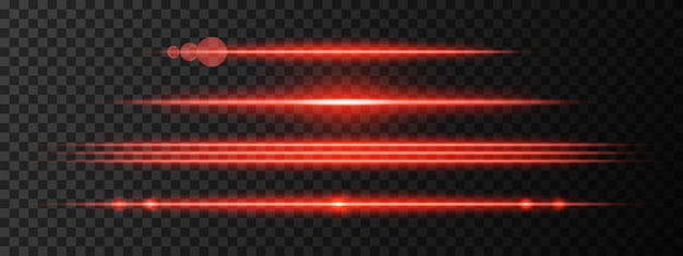 Un haz de resplandor de luz roja Una aguda reflexión horizontal del haz Scifi diseña transiciones de luz o efectos futuristas Rayas de luz brillante y efectos de neón Brillo dinámico fondo de papel tapiz