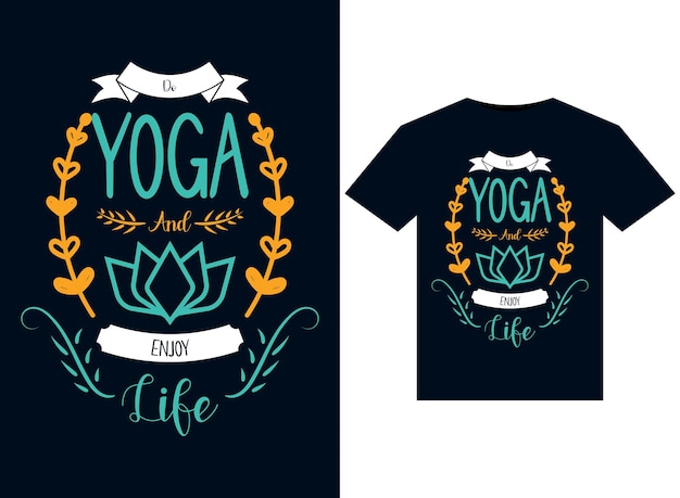 Vector haz yoga y disfruta de la ilustración vectorial de la vida para el diseño de camisetas listas para imprimir