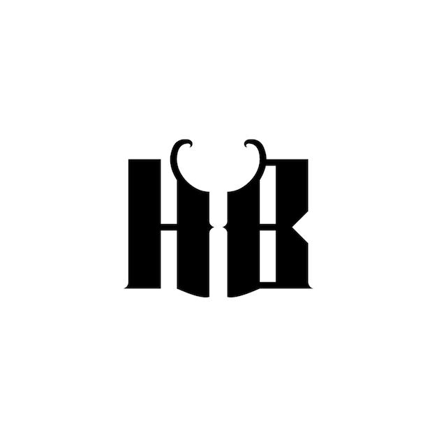 HB monograma logotipo diseño carta texto nombre símbolo monocromo logotipo alfabeto carácter simple logotipo