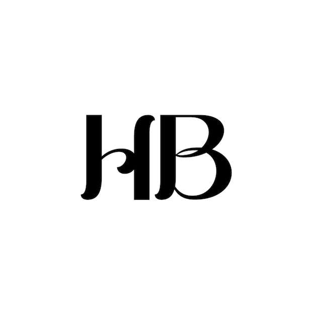 HB monograma logotipo diseño carta texto nombre símbolo monocromo logotipo alfabeto carácter simple logotipo