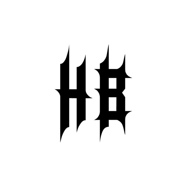HB monograma logotipo diseño carta texto nombre símbolo monocromo logotipo alfabeto carácter simple logotipo
