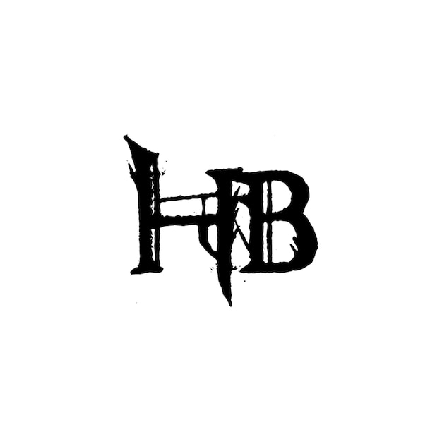 HB monograma logotipo diseño carta texto nombre símbolo monocromo logotipo alfabeto carácter simple logotipo