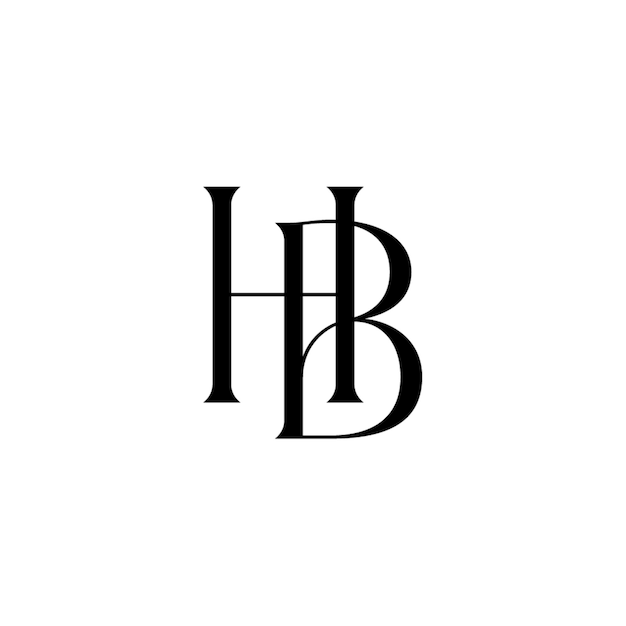 HB monograma logotipo diseño carta texto nombre símbolo monocromo logotipo alfabeto carácter simple logotipo