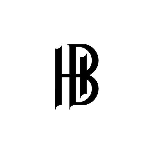 HB monograma logotipo diseño carta texto nombre símbolo monocromo logotipo alfabeto carácter simple logotipo