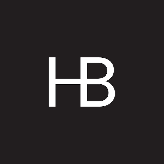 HB Monograma del logotipo de la letra H y B Diseño del monograma HB Iniciales de la letra