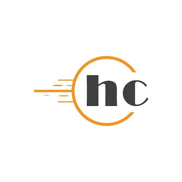 hc logotipo inicial de monograma con diseño de estilo de círculo