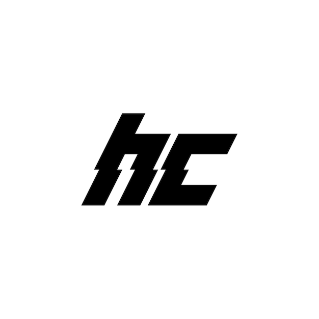HC monograma logotipo diseño carta texto nombre símbolo monocromo logotipo alfabeto carácter simple logotipo