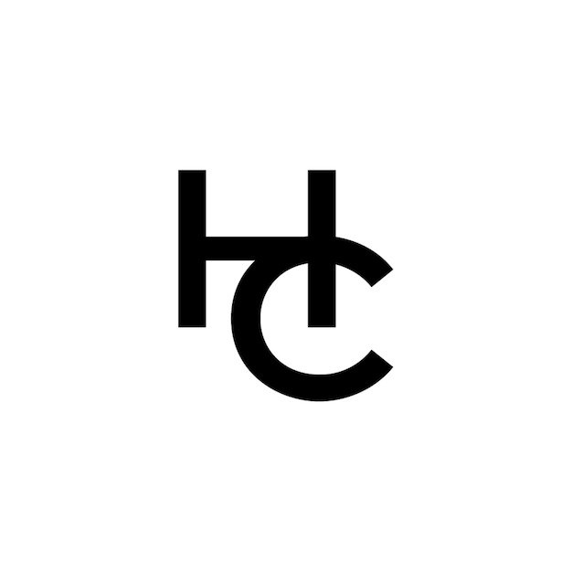 HC monograma logotipo diseño carta texto nombre símbolo monocromo logotipo alfabeto carácter simple logotipo