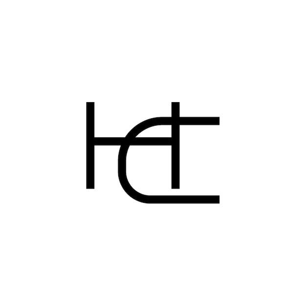 HC monograma logotipo diseño carta texto nombre símbolo monocromo logotipo alfabeto carácter simple logotipo