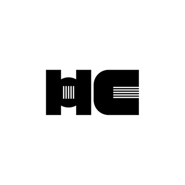 HC monograma logotipo diseño carta texto nombre símbolo monocromo logotipo alfabeto carácter simple logotipo