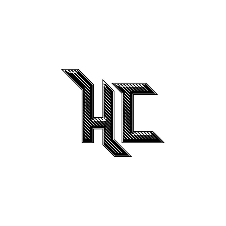 Vector hc monograma logotipo diseño carta texto nombre símbolo monocromo logotipo alfabeto carácter simple logotipo