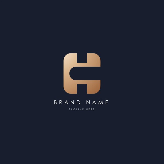 HC vector logo diseño vector imagen alfabético lujo estilo dorado