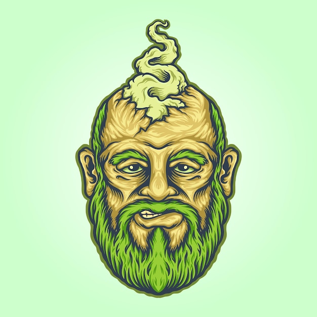 Head Old Vape Mascot Ilustraciones