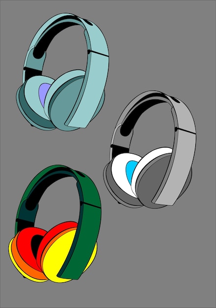 Vector headset colorfull