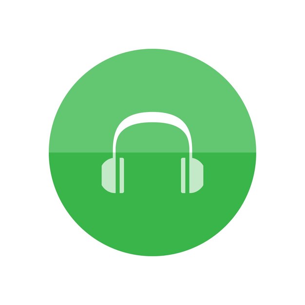 Headset Icono de audio en estilo de círculo de color plano