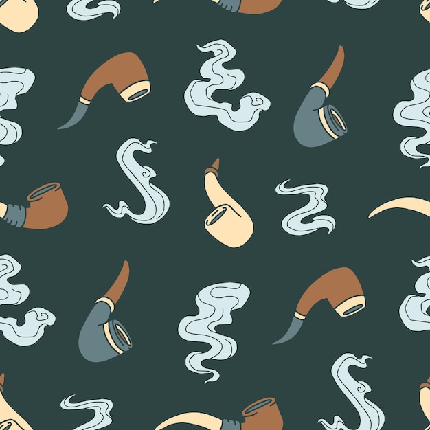 Headset para tabaco de pipa de fumar Vector sin costura Diseño de la ilustración del patrón