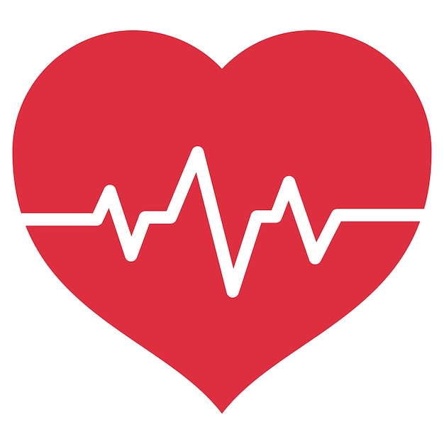 Heartbeat Heart Glifo Estilo Rojo