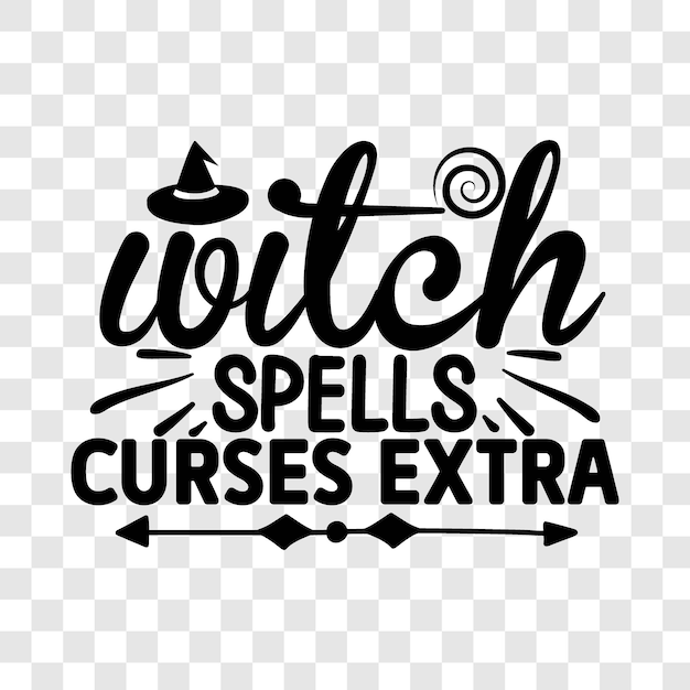 hechizos de brujas maldiciones extra halloween diseño SVG retro