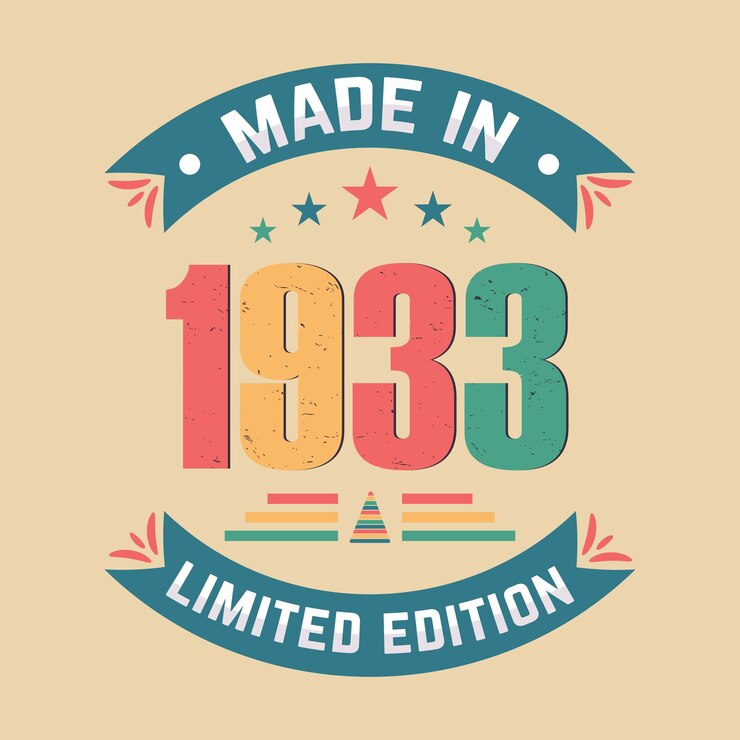 Vector hecho en 1933 edición limitada cita de cumpleaños celebración diseño vectorial