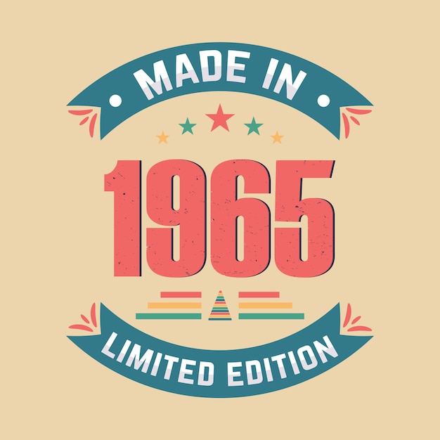 Hecho en 1965 edición limitada de diseño de camiseta de citas de cumpleaños