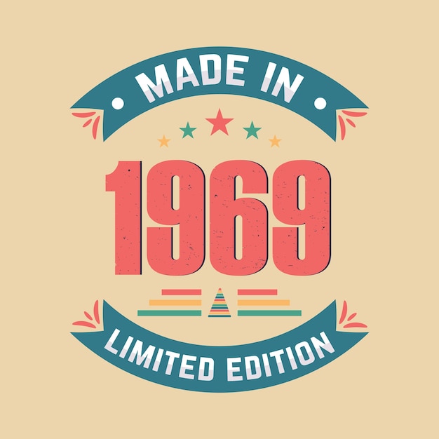 Hecho en 1969 edición limitada de diseño de camiseta de citas de cumpleaños