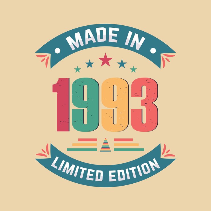 Vector hecho en 1993 edición limitada diseño vectorial de camiseta de cumpleaños vintage de 1993
