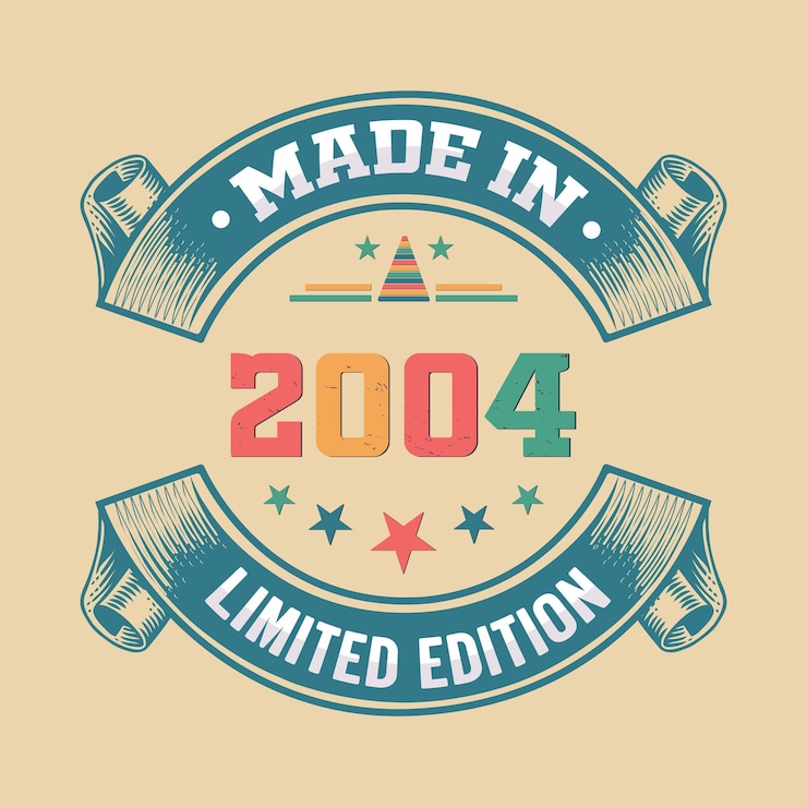 Vector hecho en 2004 edición limitada nacido en el año diseño vectorial de citas