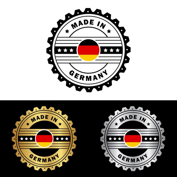 Hecho en Alemania Sello de etiqueta de insignia 01
