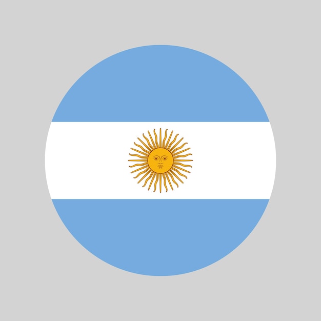 hecho en Argentina redondo con los colores de la bandera nacional argentina icono vectorial del círculo