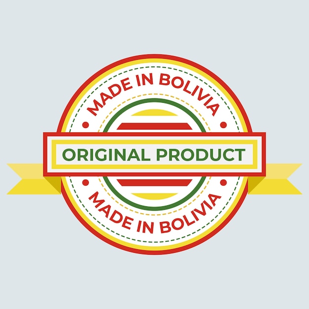 Hecho en Bolivia Vector de insignia de producto original