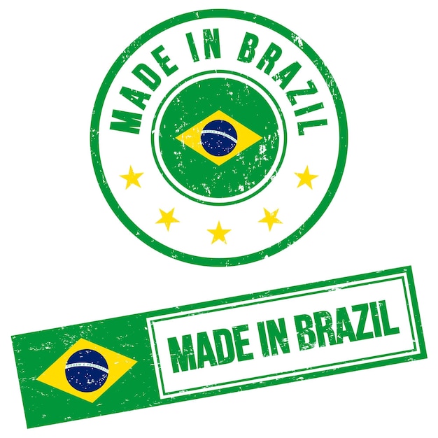 Vector hecho en brasil sello de goma estilo grunge