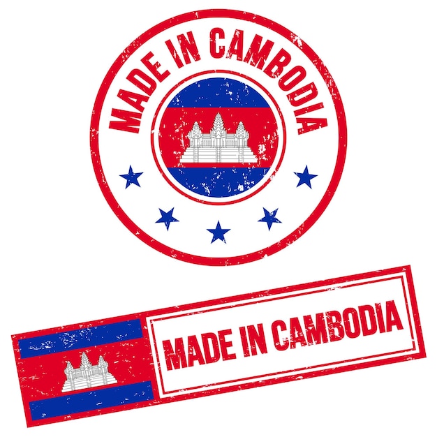 Hecho en Camboya Sello de sello estilo grunge