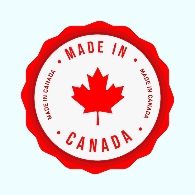 Hecho en Canadá Made in Canada sello de sello icono cartel emblema de producto canadiense