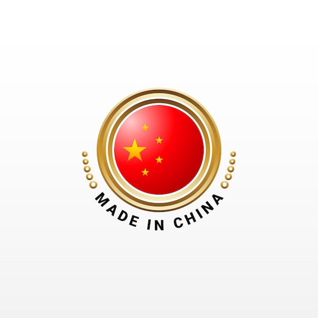 Vector hecho en china etiqueta diseño de lujo