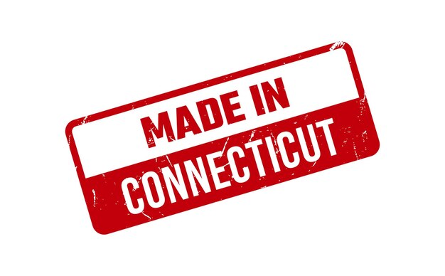 Hecho en Connecticut Estampilla de goma