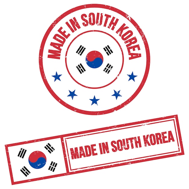 Hecho en Corea del Sur Sello de sello estilo grunge