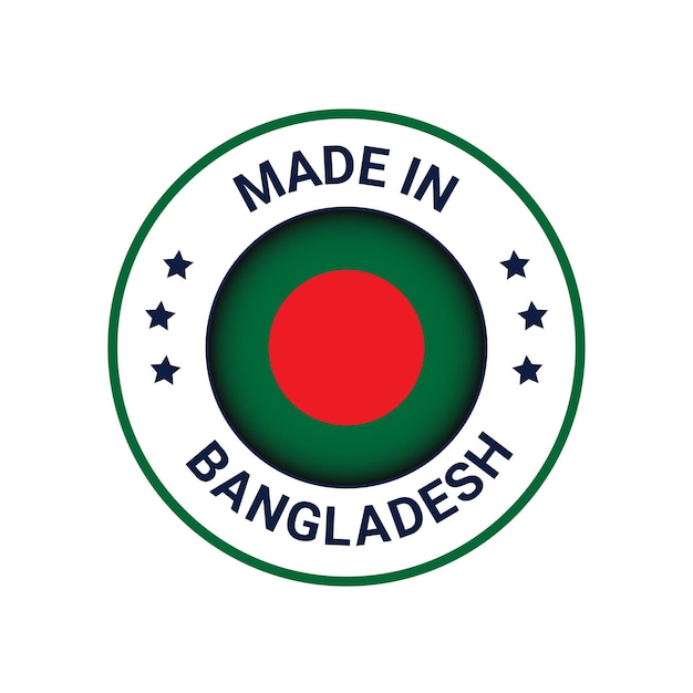 Hecho en diseño de insignia de vector de bangladesh