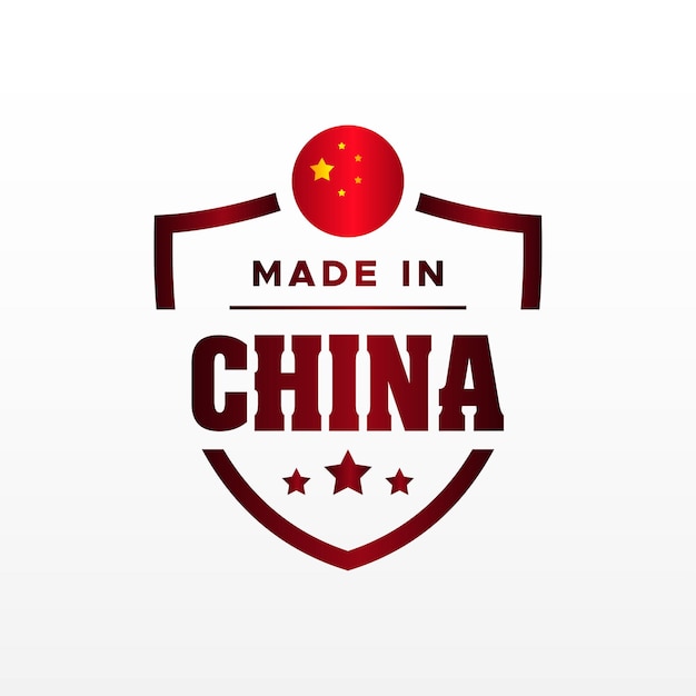 Hecho en diseño plano de etiqueta de China