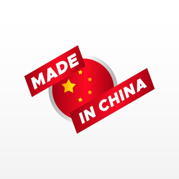 Hecho en diseño plano de etiqueta de China