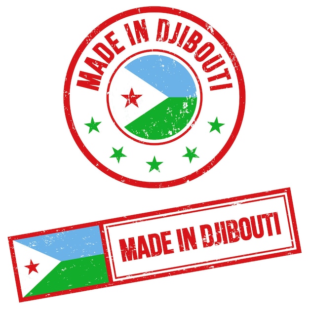 Hecho en djibouti sello de sello estilo grunge