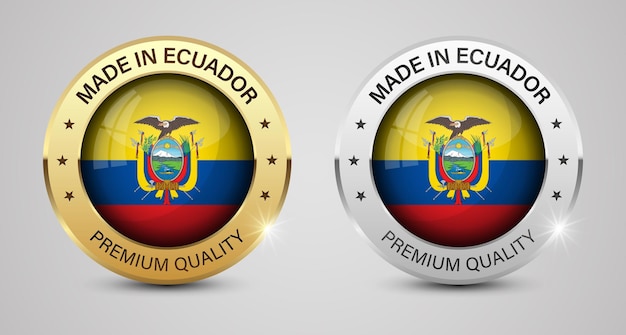 Hecho en Ecuador gráficos y etiquetas conjunto Algunos elementos de impacto para el uso que desea hacer de él
