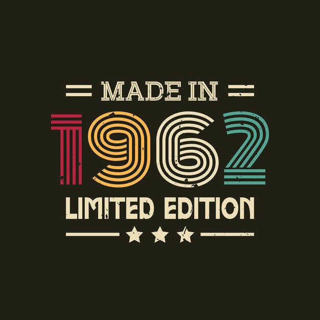 Hecho en edición limitada divertido estilo vintage retro tipografía ilustración vectorial para camiseta