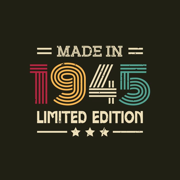 Hecho en edición limitada divertido estilo vintage retro tipografía ilustración vectorial para camiseta