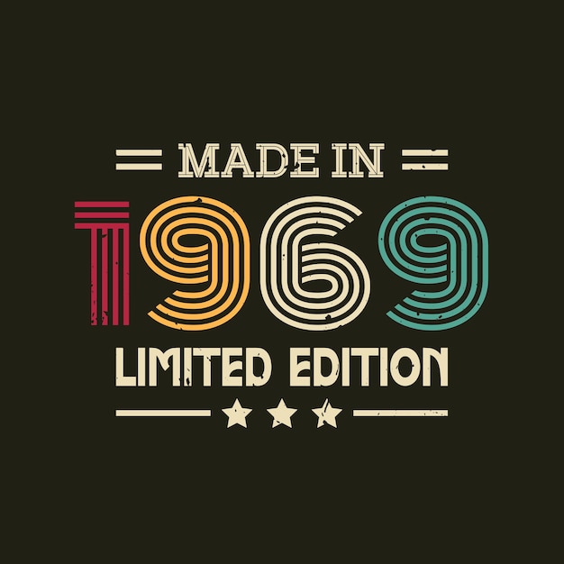 Hecho en edición limitada divertido estilo vintage retro tipografía ilustración vectorial para camiseta