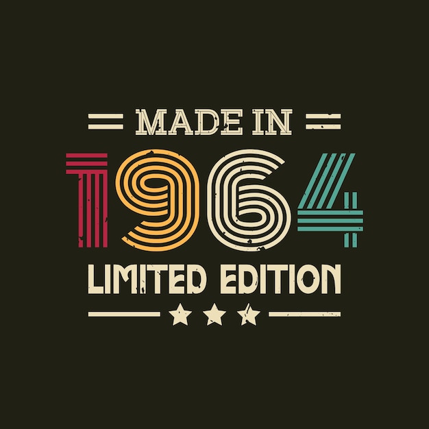 Hecho en edición limitada divertido estilo vintage retro tipografía ilustración vectorial para camiseta